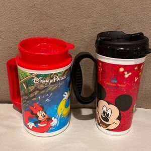2 cups -WDW Let the Memories Begin" & Black Lid & Handle - Mickey Minnie Pluto